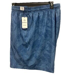 Caribbean Big & Tall 3XLT Swim Trunks Mens Lined Tropical Blue Shorts 8" Inseam